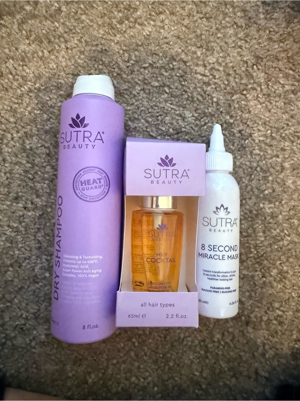 Sutra Beauty Purple Dry Shampoo + Hair Cocktail + 8 Second Miracle Mask